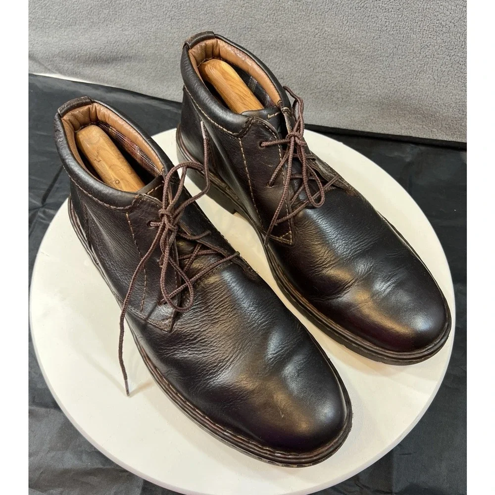 Clarks Stratton Limit Chukka Ankle Boots Lace Up Brown Leather Men Size 11.5